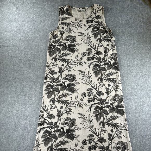 TY Wear Dresses & Skirts - TY Wear Beige Black Floral Sleeveless Round Neck Midi Dress Women’s S